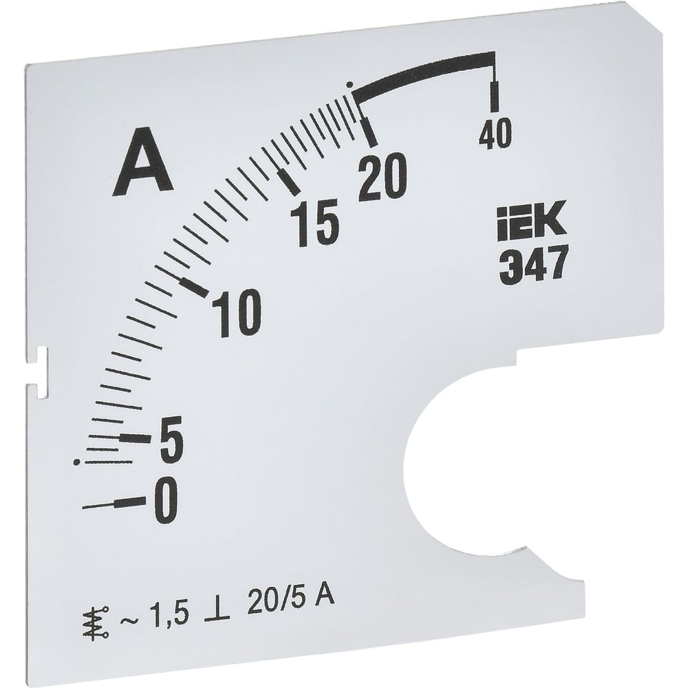 Изображение товара Шкала сменная для амперметра IEK э47 20/5а-1,5 72x72мм IPA10D-SC-0020
