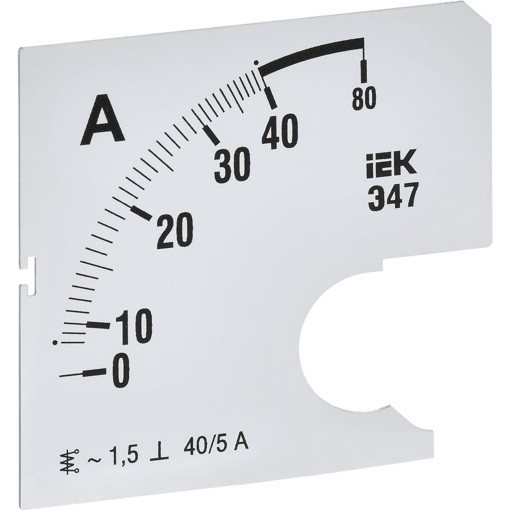 Изображение товара Шкала сменная для амперметра IEK э47 40/5а-1,5 72x72мм IPA10D-SC-0040