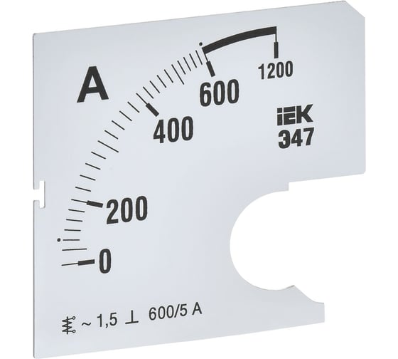 Изображение товара Шкала сменная для амперметра IEK э47 600/5а-1,5 72x72мм IPA10D-SC-0600
