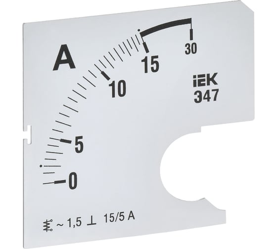 Изображение товара Шкала сменная для амперметра IEK э47 15/5а-1,5 72x72мм IPA10D-SC-0015