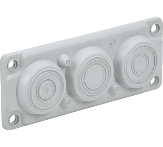 Изображение товара Ввод кабельный мембранный IEK Titan 6 отверстий, d=6-59мм ip65 серый TI-00D-MC-006-65