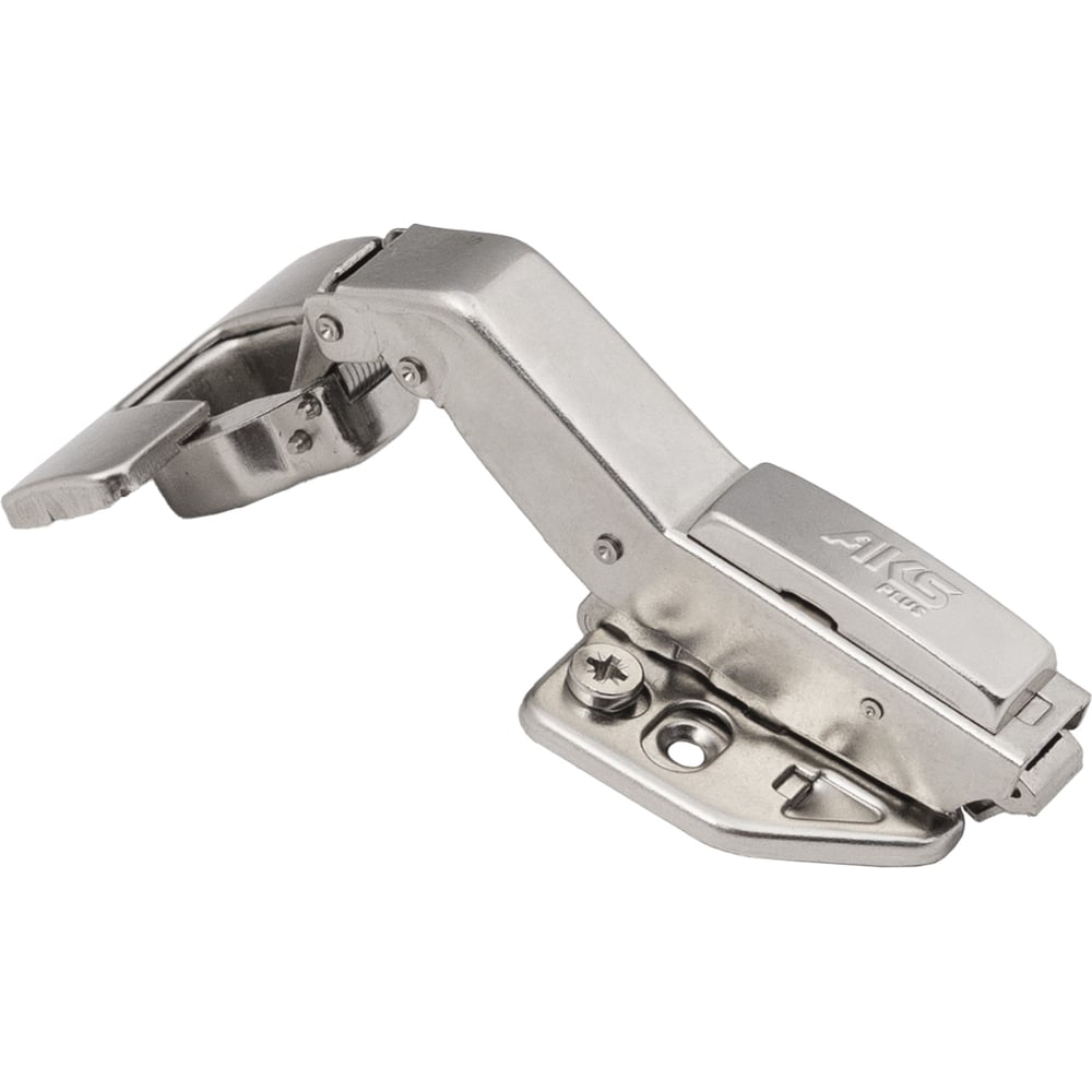 Изображение товара Мебельная петля AKS 3D гидравлическая 45 град., крепление Н-0, накладки, никель