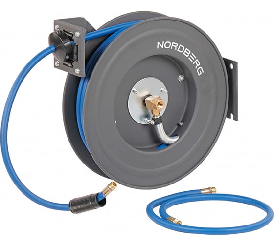 Изображение товара Шланг воздушный гибридный на стальной катушке PVC 10x15 мм, 20 м NORDBERG HR1020RPVC