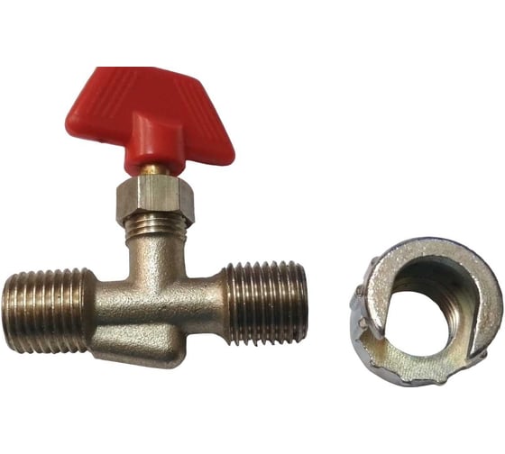 Изображение товара Краник Pegas SP022 резьба наружная с гайкой M1/4"xM1/4" Pegas pneumatic 4401