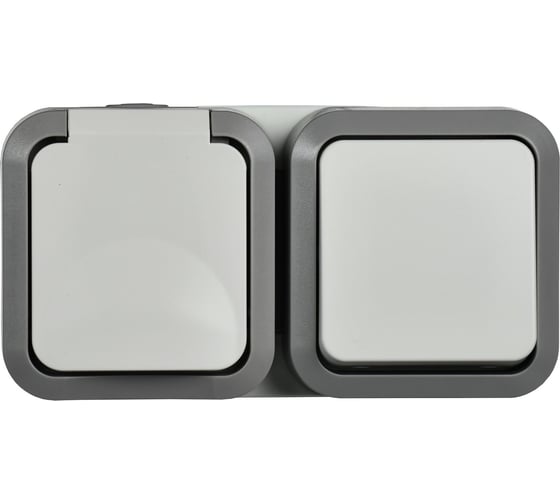 Изображение товара Блок розетка + выключ IEK Tors горизонтальный 16а ip55 ts242 белый TS-G10-6-55-V-K41