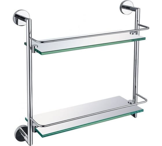 Изображение товара Двойная прозрачная полка ALLEN BRAU PRIORITY стекло, 418x408x138мм, браш.золото 6.31015-GB 00330548