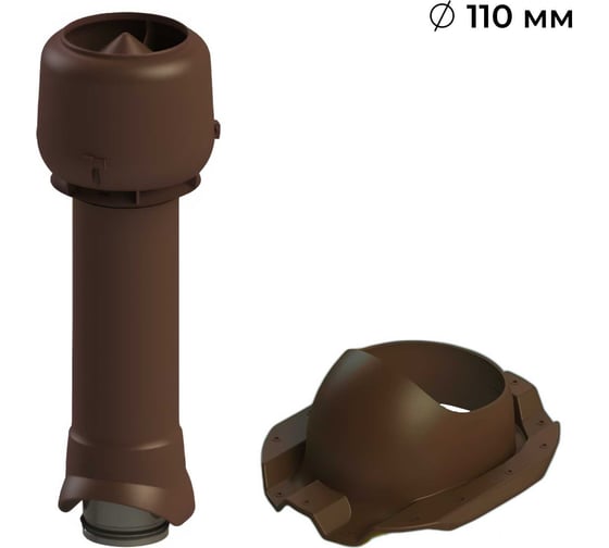 Изображение товара Вентиляционный комплект Татполимер TP-84.110/160 для профлиста C-21, TP-87/C, коричневый 56765