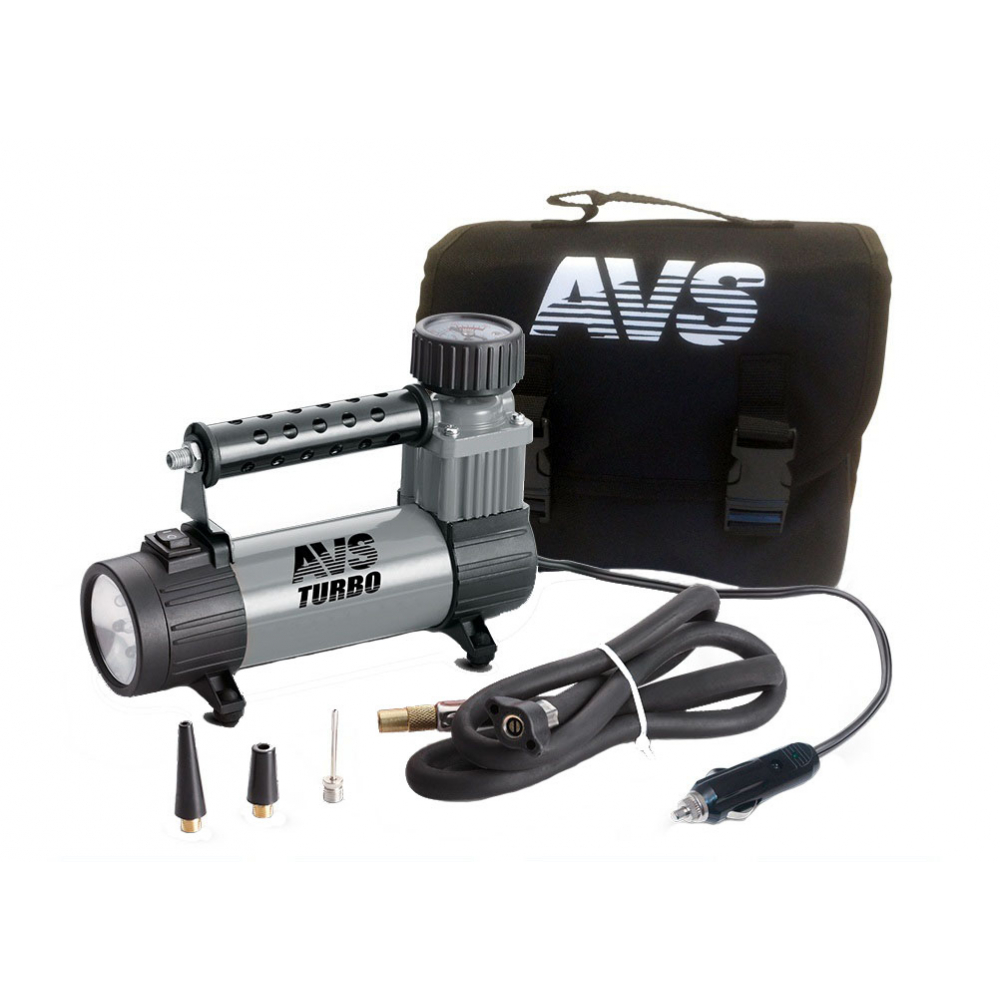 Автомобильный компрессор AVS компрессор автомобильный eco ae 013 4 12 в 130 вт 35 л мин 10 бар манометр 7 бар сумка