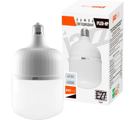 Изображение товара Светодиодная лампа Jazzway высокомощная PLED-HP-T120 40Вт 4000К нейтральный белый E27 3700лм 220В/50Гц 1038920A