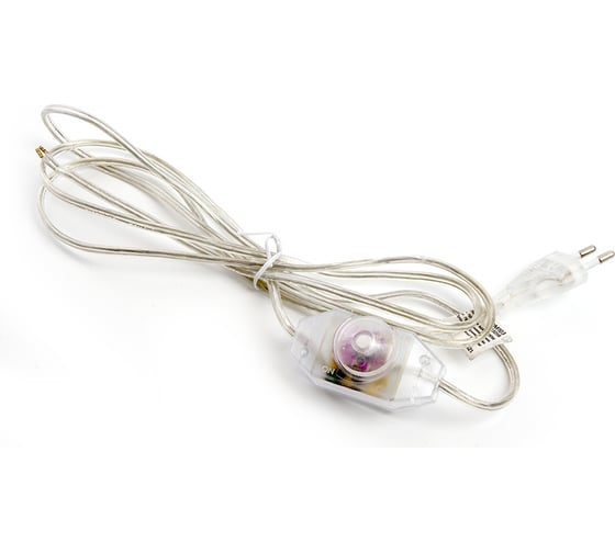 Изображение товара Сетевой шнур FERON с диммером 230V 1,5+0,5м, прозрачный, DM103-200W 23058