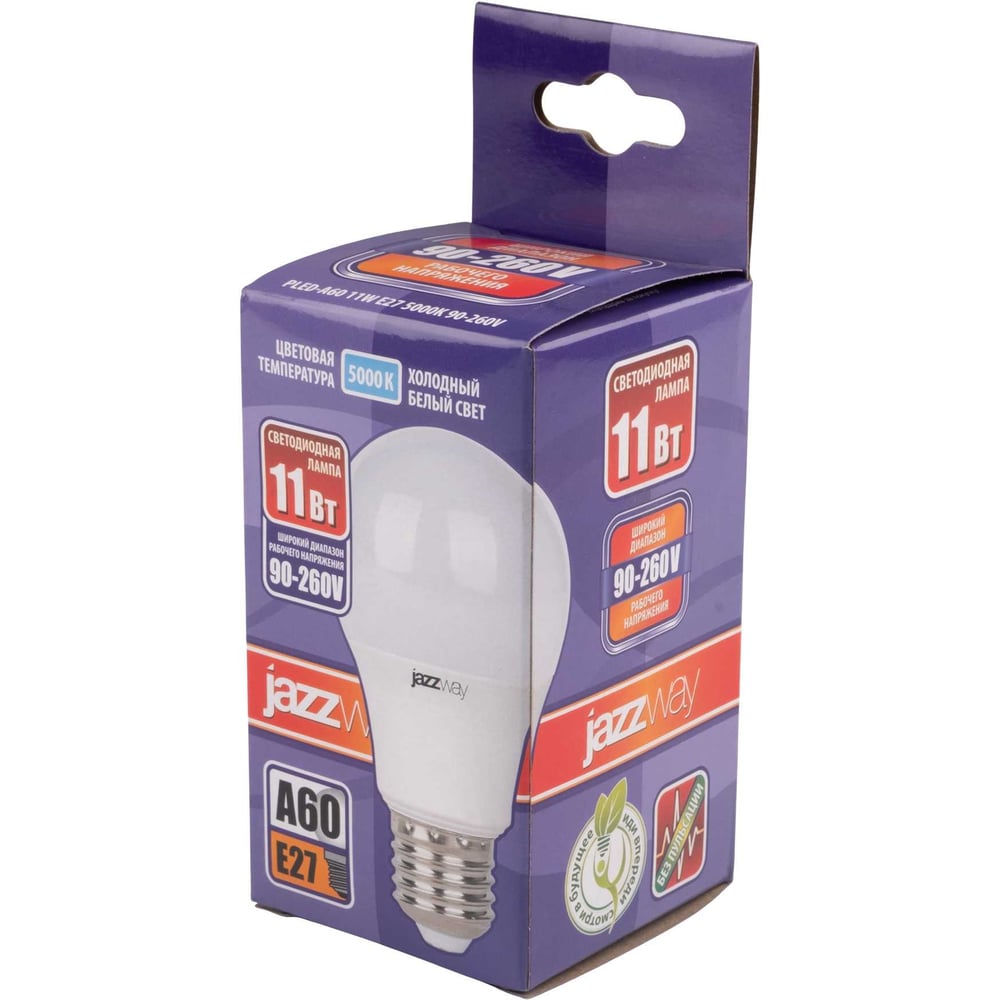 Изображение товара Светодиодная лампа Jazzway PLED-A60 11Вт E27 холодный белый 5000К