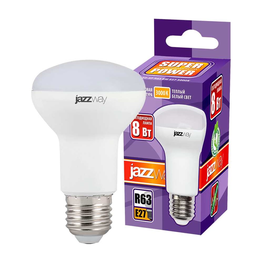 Изображение товара Светодиодная лампа Jazzway PLED-SP 8Вт R63 теплый белый E27