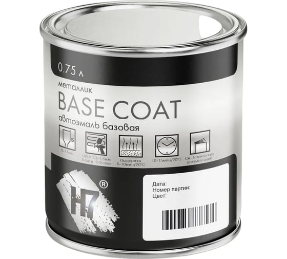 Изображение товара Автоэмаль H7 TOYOTA 1C0 SILVER металлик 0.75л 384363