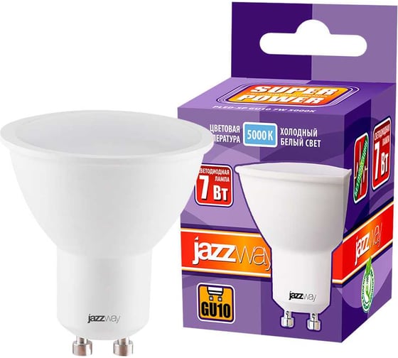 Изображение товара Светодиодная лампа Jazzway PLED-SP 7Вт PAR16 GU10 5000K холодный белый GU10 520лм 230В/50Гц 1033574