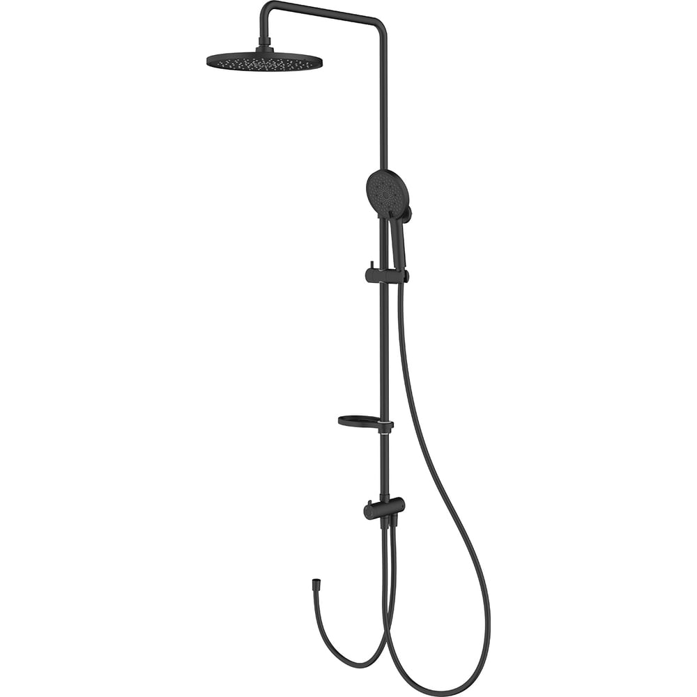 Изображение товара Душевой гарнитур Milardo ideal spa черный матовый с тропической лейкой