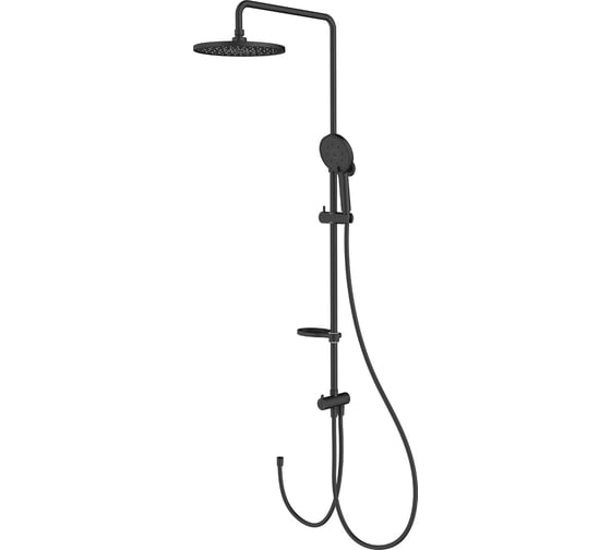 Изображение товара Душевой гарнитур с тропической лейкой Milardo ideal spa черный матовый ILSBL3FM76