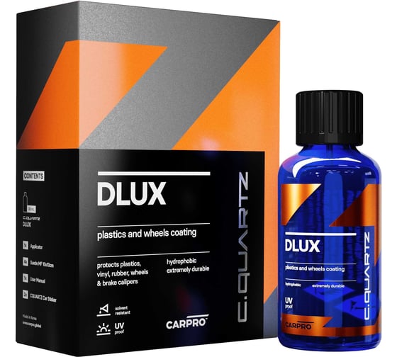 Изображение товара Полироль для резины и пластика CARPRO Cquartz dlux kit защитное покрытие, набор, 30 ml CP-1111CD