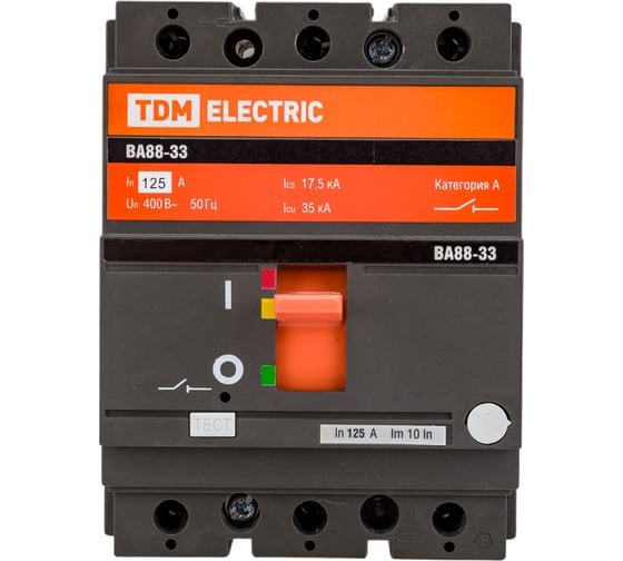 Изображение товара Автоматический выключатель TDM ELECTRIC ВА88-33 3Р 125А 35кА SQ0707-0012