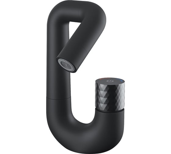 Изображение товара Смеситель для умывальника IDDIS Twist с управлением push control, черный матовый TWIBLBTi01