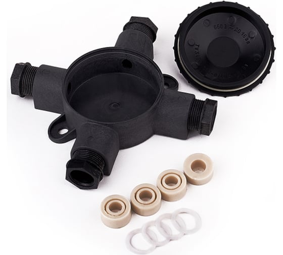 Изображение товара Коробка ответвительная Электротехник Кор74-4 у1,5, 4 сальниковых рожка, ip65, ET000437