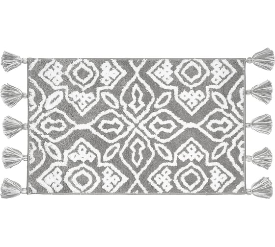 Изображение товара Коврик для ванной комнаты IDDIS с кисточками, 50x80 см, микрофибра, серый DT01P58i12