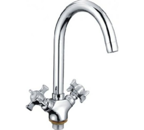 Изображение товара Смеситель для кухни LEDEME литой излив, крест керамика, с гайкой, цинк, 89741 L4311-2