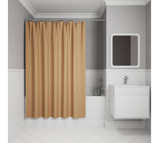 Изображение товара Штора для ванной IDDIS 200x180 см, полиэстер, коричневый BG04P18i11