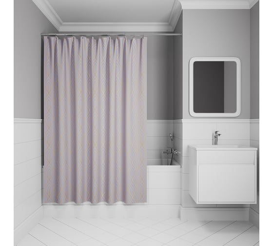 Изображение товара Штора для ванной IDDIS 200x180 см, полиэстер, фиолетовый BG02P18i11