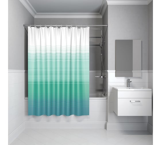Изображение товара Штора для ванной IDDIS 200x180 см, полиэстер, голубой BR04P18i11