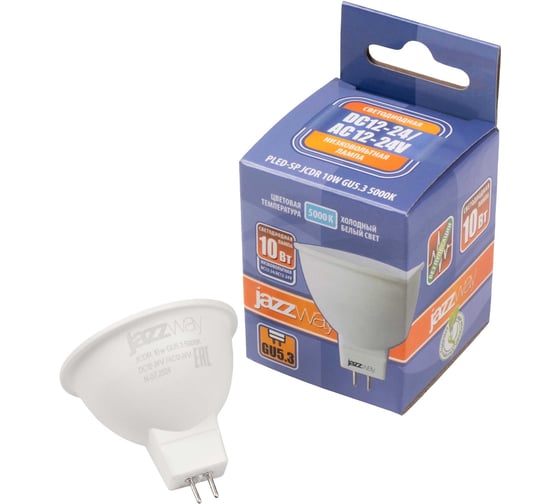 Изображение товара Светодиодная лампа Jazzway низковольтная PLED-SP JCDR 10Вт 5000К GU5.3 12-24В 5049727