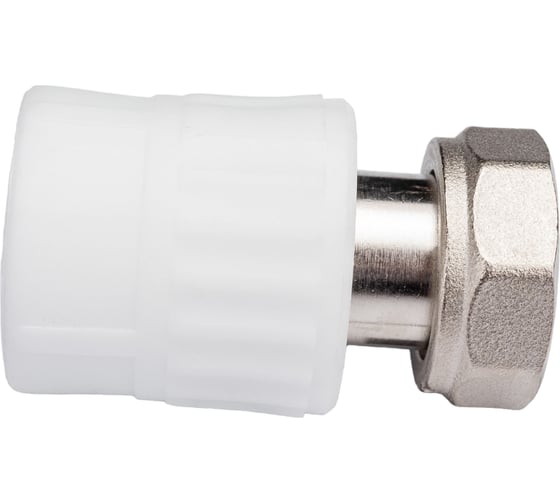 Изображение товара Комбинированная муфта VALFEX PP-R белая 20х3/4 дюйма, с накидной гайкой 10139120 127-0259
