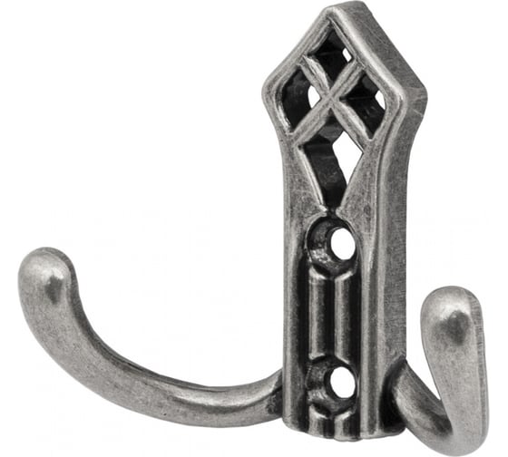 Изображение товара Мебельный крючок AKS PALAZZO 2 рожка, античное серебро 81196