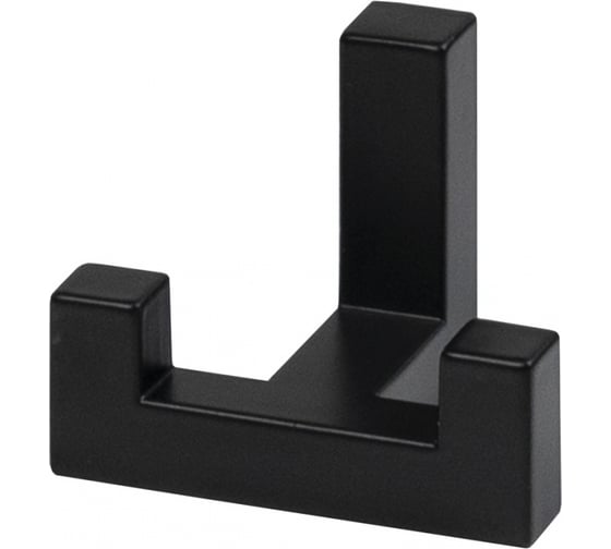 Изображение товара Мебельный крючок AKS BENZ, черный матовый, двухрожковый 80662