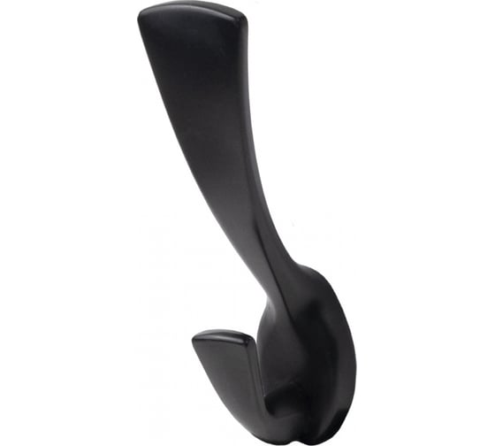 Изображение товара Мебельный крючок AKS QUEEN, черный матовый, двухрожковый 90281