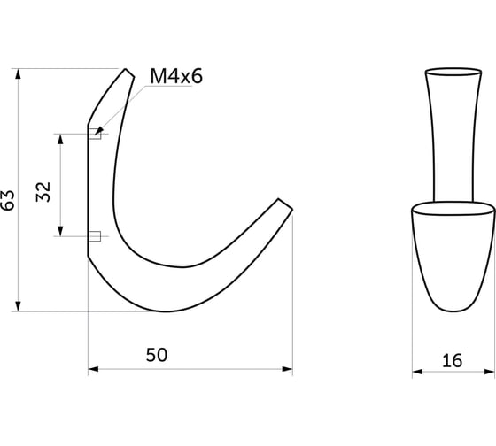 Изображение товара Мебельный крючок AKS SKY хром 45267