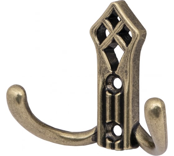 Изображение товара Мебельный крючок AKS PALAZZO 2 рожка, античная латунь 81197