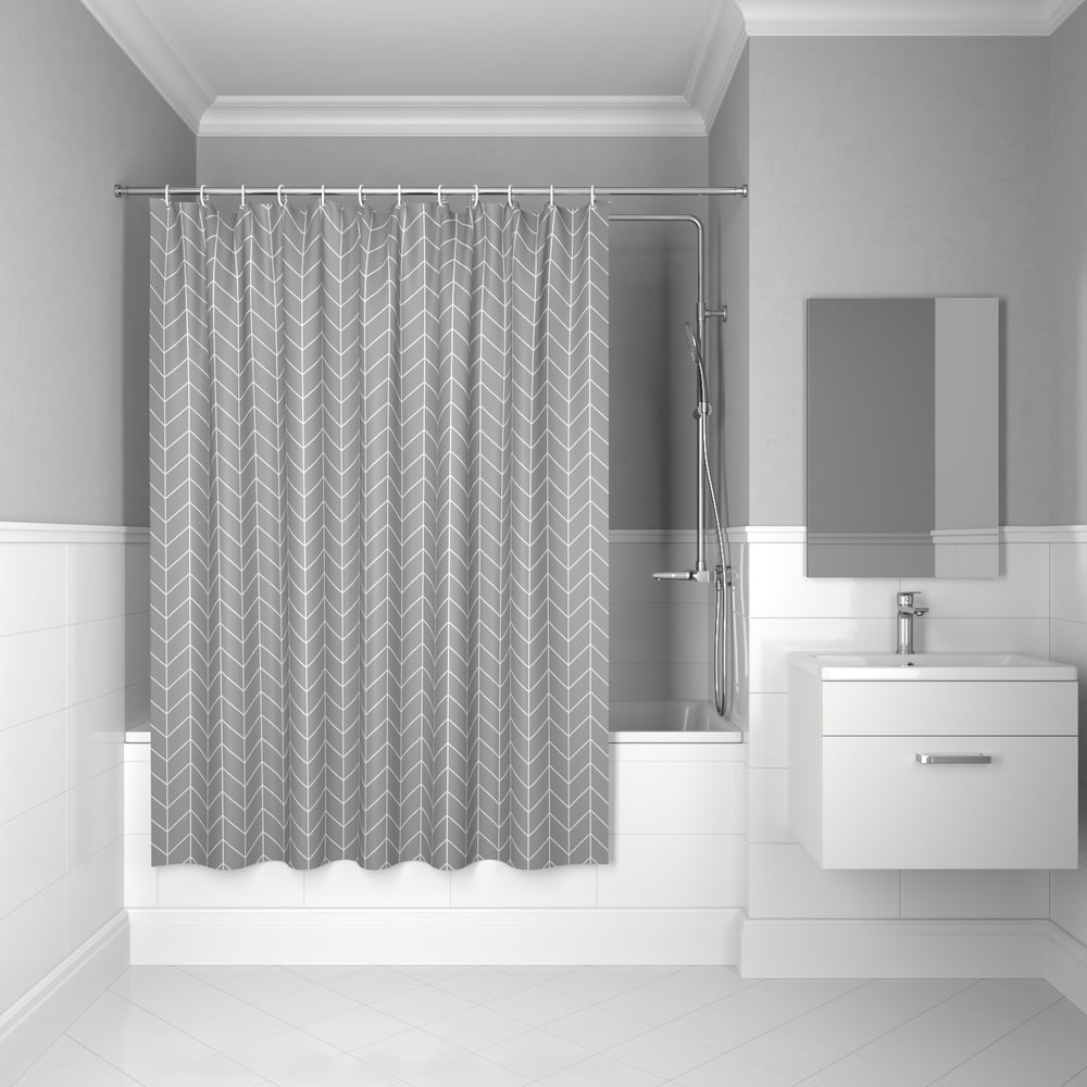 Изображение товара Штора для ванной IDDIS 200x240 см полиэстер геометрический дизайн