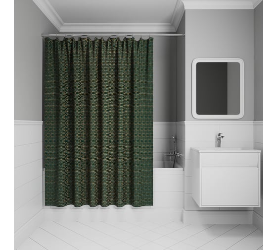 Изображение товара Штора для ванной IDDIS 200x240 см, полиэстер, зеленый BG06P24i11
