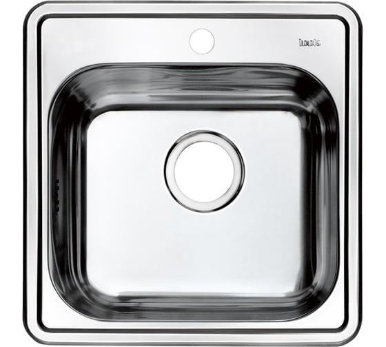 Изображение товара Мойка IDDIS Strit S с сифоном s11ups0i84, нержавеющая сталь, полированная, 485х485 мм STR48P0i77S