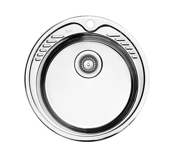 Изображение товара Мойка IDDIS Suno S с сифоном s11ups0i84, нержавеющая cталь, шелк, диаметр 490 мм SUN49S0i77S