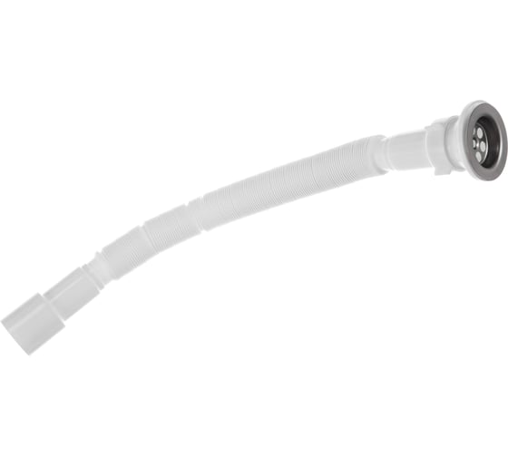 Изображение товара Сифон мойки гофрированный АНИ Пласт 1 1/2 дюйма x 40/50 мм, нержавеющая сетка G116 025-0252