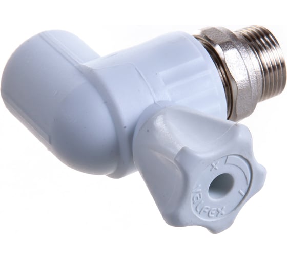 Изображение товара Шаровый кран VALFEX PP-R белый, 25х3/4 дюйма НР, угловой для радиатора 10148025 007-7678