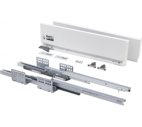 Изображение товара Система ящиков AKS Slimbox 128x350 мм, средний, с доводчиком, белый, правый и левый 50806