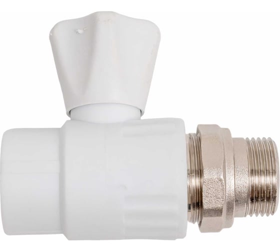 Изображение товара Шаровый кран VALFEX белый, 25х3/4 дюйма НР, прямой для радиатора 10149025 007-7676