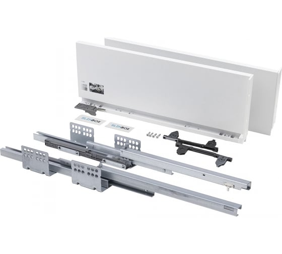 Изображение товара Система ящиков AKS Slimbox 175x500 мм, высокий, с доводчиком, белый, правый и левый 50816