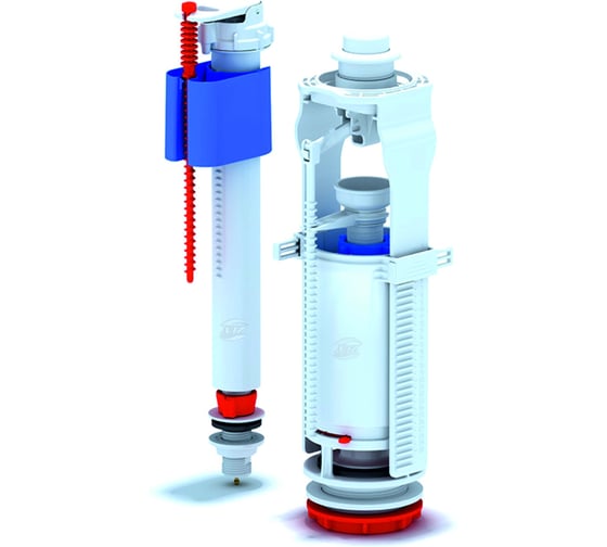 Изображение товара Арматура для бачка АНИ Пласт набор с нижней подводкой 1/2", белая кнопка, 1 режим, универсальная WC8510 023-1951