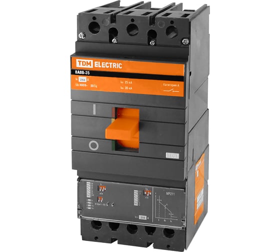 Изображение товара Автоматический выключатель TDM ELECTRIC ВА88-35, 3Р, 250А, 35кА, с электронным расцепителем SQ0707-0096