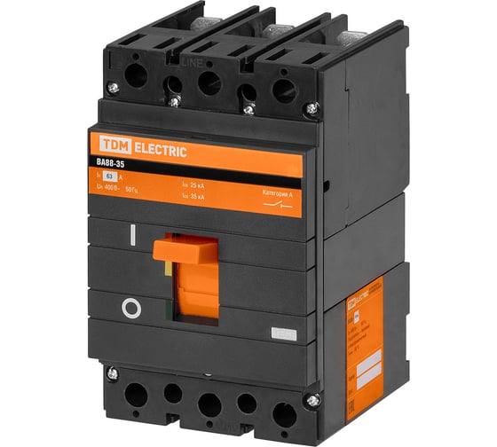 Изображение товара Автоматический выключатель ВА88-35 TDM ELECTRIC 3Р 63А 35кА SQ0707-0066