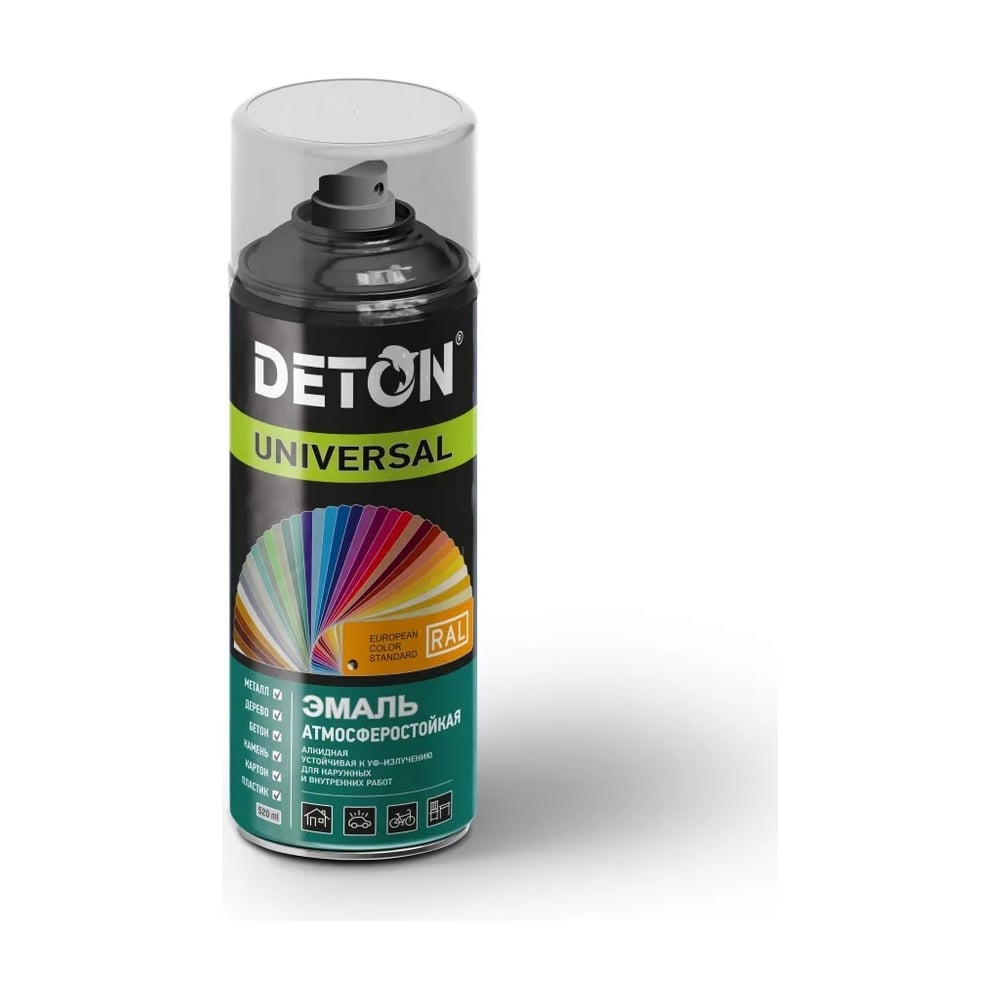Изображение товара Эмаль алкидная DETON атмосферостойкая, бежево-коричневый, аэрозоль 520 мл