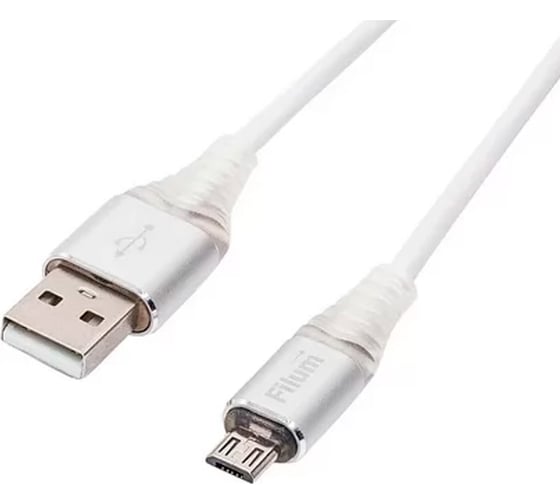 Изображение товара Интерфейсный кабель Filum 1 м, USB 2. 0 Pro, 2A, индикатор заряда, разъемы: USB A male- USB micro B male, пакет. FL-CPro-U2-AM-microBM-L1